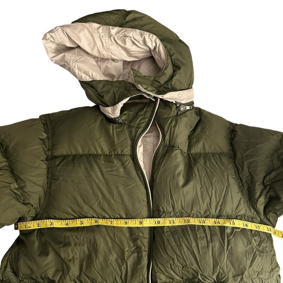 Land’s End goose feather down coat jacket, reversible kids size medium, 10/12 - Picture 6 of 15